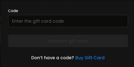 Redeem a Gift Card